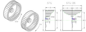 Blower turbina para ventilador